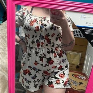 White floral romper
